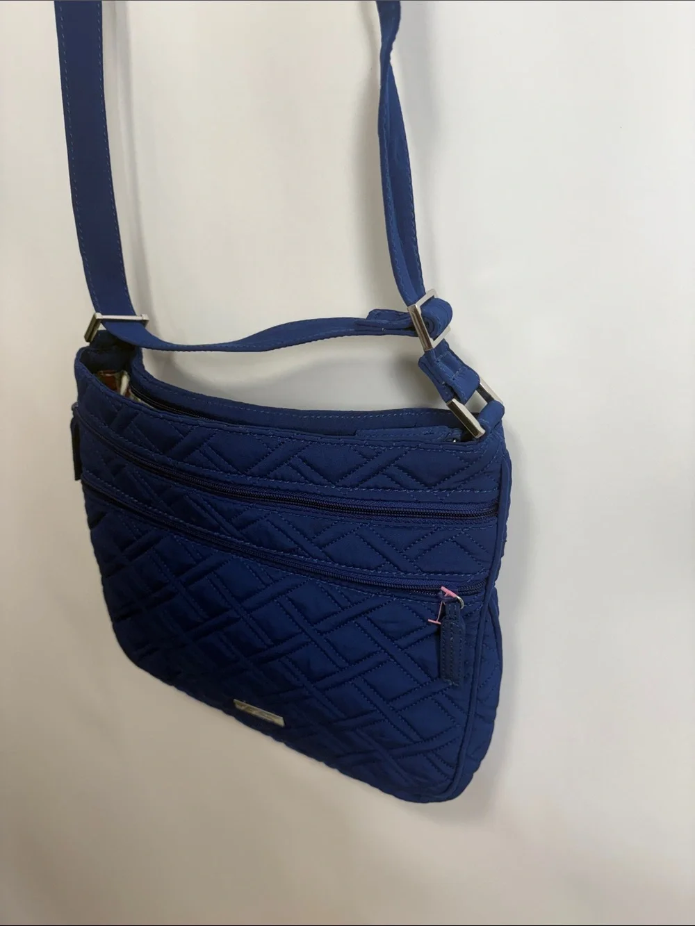 Vera Bradley Quilted Navy Crossbody with Silver Plaque - Picture 5 of 16